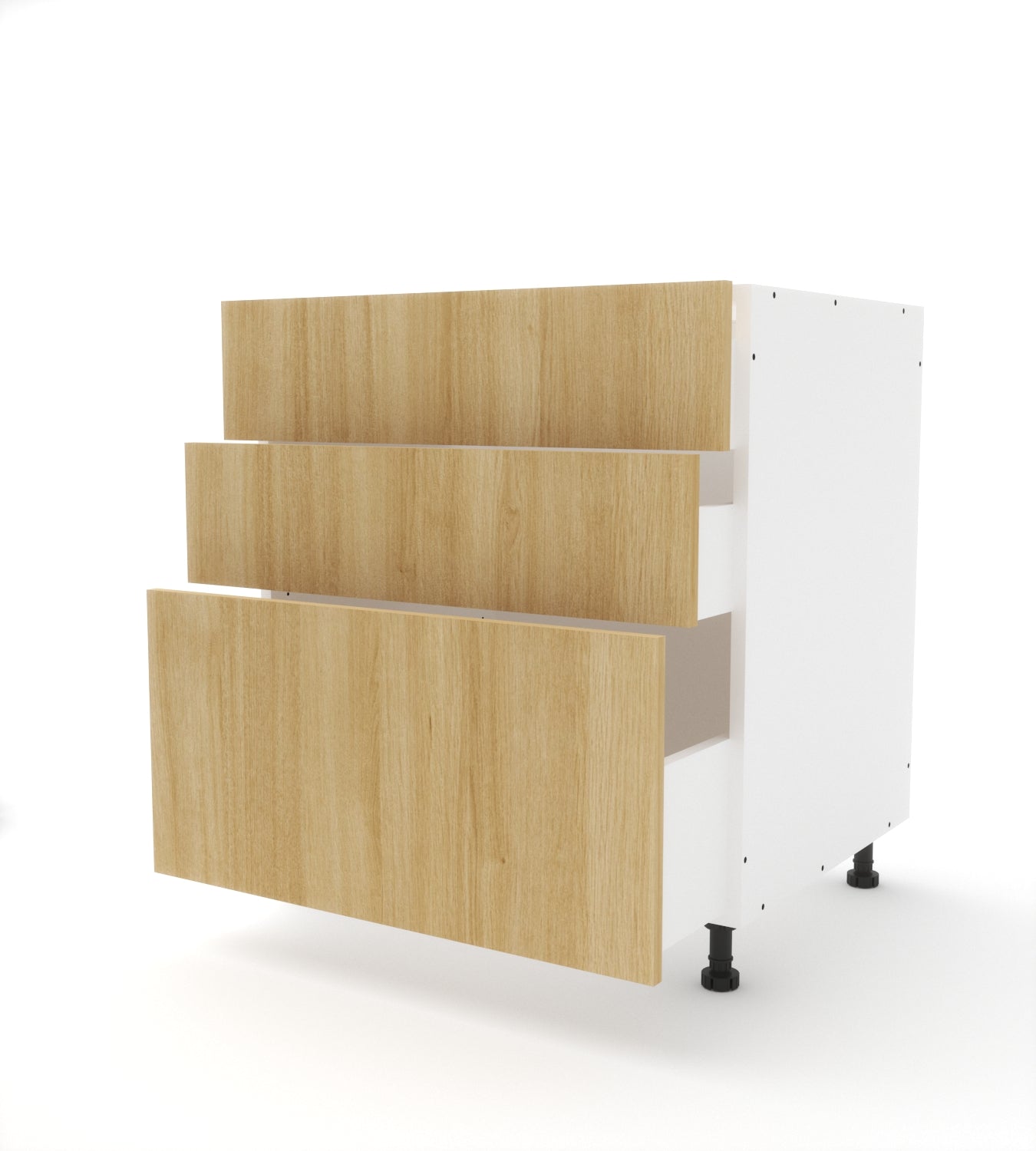 B3D.36 (Base Cabinet with 2 Equal Top Drawers and a Deep Drawer)